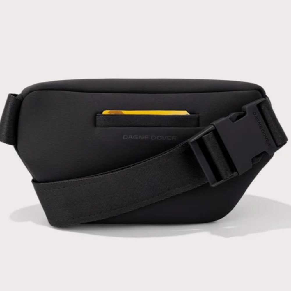 NWOT Dagne Dover Ace Fanny Pack Onyx Black Neoprene Belt Bag Crossbody Unisex - Picture 4 of 12